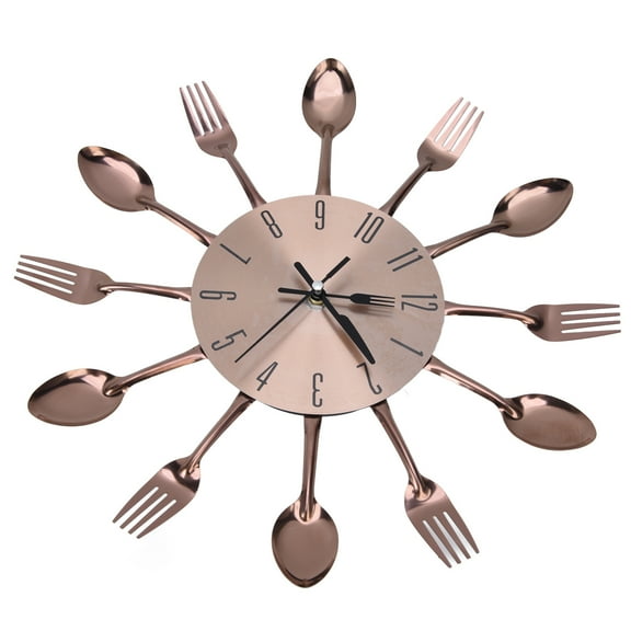 Decorative Kitchen Wall Clock Featuring Forks Spoons, Perfect Gift For Foodies!