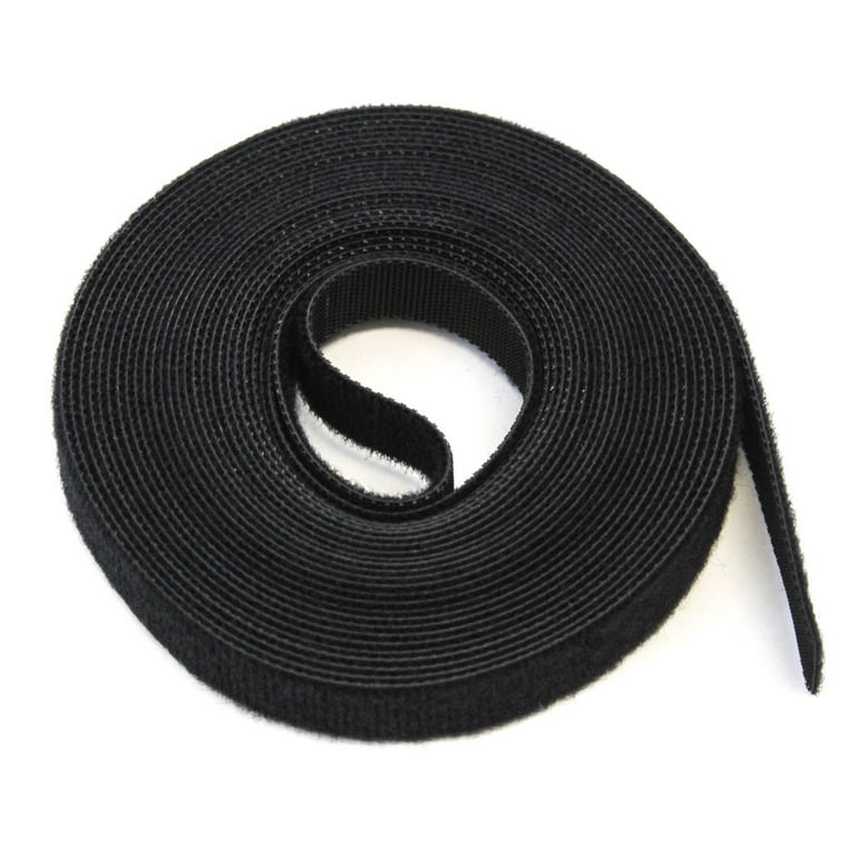 Reusable Fastening Tape Cable Ties Roll 2 Inch Double Side Hook Roll Hook  and Loop Cord Management Wire Organizer Straps Black 5 Yard