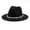 Black, variant on Women's Wide Brim Felt Fedora with Chain: Vintage Flat Brim Accessory for Casual & Formal Styling