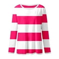 thumbnail image 5 of Striped T Shirts for Women Long Sleeve Crew Neck Color Block Tunic Blouses 2025 Fashion Fall Trendy Causal Basic Pullover Tops, 5 of 5