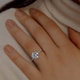 thumbnail image 2 of UneDouce Cushion Cut Halo Engagement Rings for Women, 18K White Gold Plated Cubic Zirconia Love Promise Rings for Her, Anniversary Solitaire CZ Simulated Diamond Ring Size 8, 2 of 6