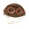 thumbnail image 1 of Cozy Kids Pilot Hat Warm Velvet Cartoon Design Soft Cotton Classic Versatile Pilot Hat Coffee, 1 of 5