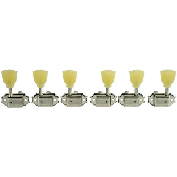 Kluson 3 Per Side Supreme Series Pearl Single Ring Tuning Machines Nickel
