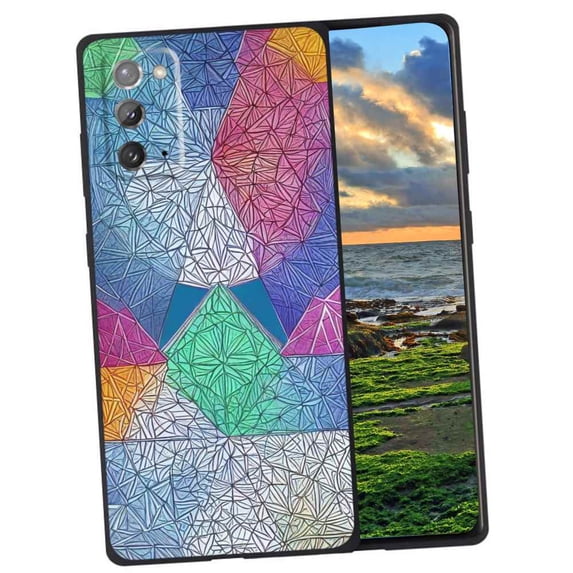 Mandala-Geometry-Triangles-Art-209 Phone Case, Degined for Samsung Galaxy Note 20 5G Case Men Women, Flexible Silicone Shockproof Case for Samsung Galaxy Note 20 5G