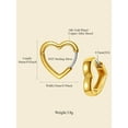 thumbnail image 5 of FindChic Huggie Earrings for Women Hypoallergenic Heart Stud Earring 14K Gold Plated Christmas Birthday Jewelry Gifts for Her with Box, 5 of 9