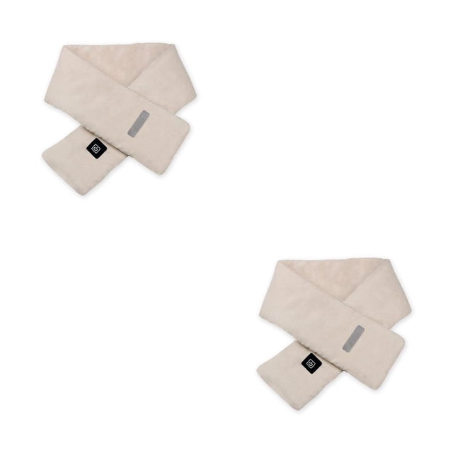 Wosthever Bufanda de calefacción de invierno 3 niveles USB calentador de hombros bufandas 5W suave transpirable protección contra Caqui Gris plateado 2Conjunto