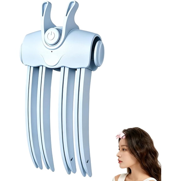 Heated Root Volumizer Clip, Hair Crown Lifting Styler Booster, Cordless Electric Hair Volume Clip, Volumizing Styling Tool for Men & Women, Portable Root Lifter, Blue