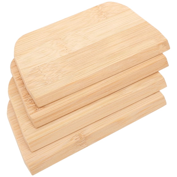 SEWCHICS Dough Scraper Bamboo Pancake Tool, Compact and Lightweight for Outdoor Cooking, Light Brown 4Pcs