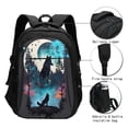 thumbnail image 3 of Pofeuu Artistic Moon Valley Wolf Print Storage Laptop Backpack with USB Charging Port[Water Resistant] College Computer Bookbag Fits, 3 of 7