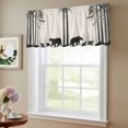 thumbnail image 6 of 2 Pack Abstract Valance for Window Forest Walking Bear Silhouette Natural Scenery Kitchen Valance Rod Pocket Short Curtain Topper Decorative Window Treatment for Living Room Bedroom 54"x18", 6 of 8