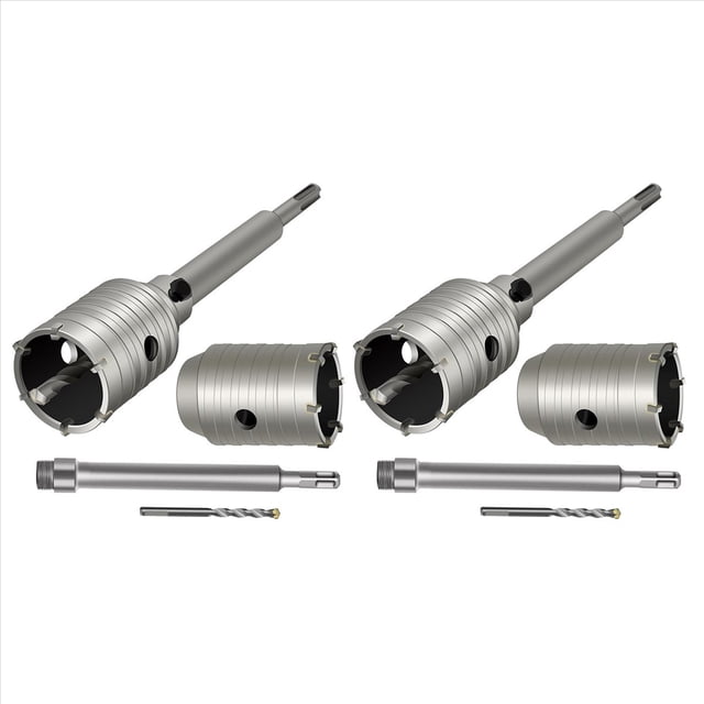 2 Juego Perforadora para Hormigón 2 1/2 Pulgadas con Vástago SDS Plus 220 mm, Broca para Perforadora Pared 65 mm para Pared Piedra, Ladrillo y Cemento