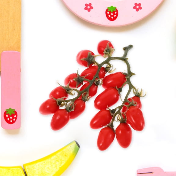 TABLZONE Artificial Cherry Tomato Decor Set, Realistic Red Plastic Fake Fruit for Home, Kitchen, Party & Event Decoration