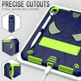 thumbnail image 3 of ELEHOLD Kids Case for iPad 10th Generation 10.9" 2022, Heavy Duty Rugged Cover with Foldable Kickstand Crossbody Shoulder Strap Pencil Holder Shockproof Case for iPad 10.9" Case,Blue+Chartreuse, 3 of 6
