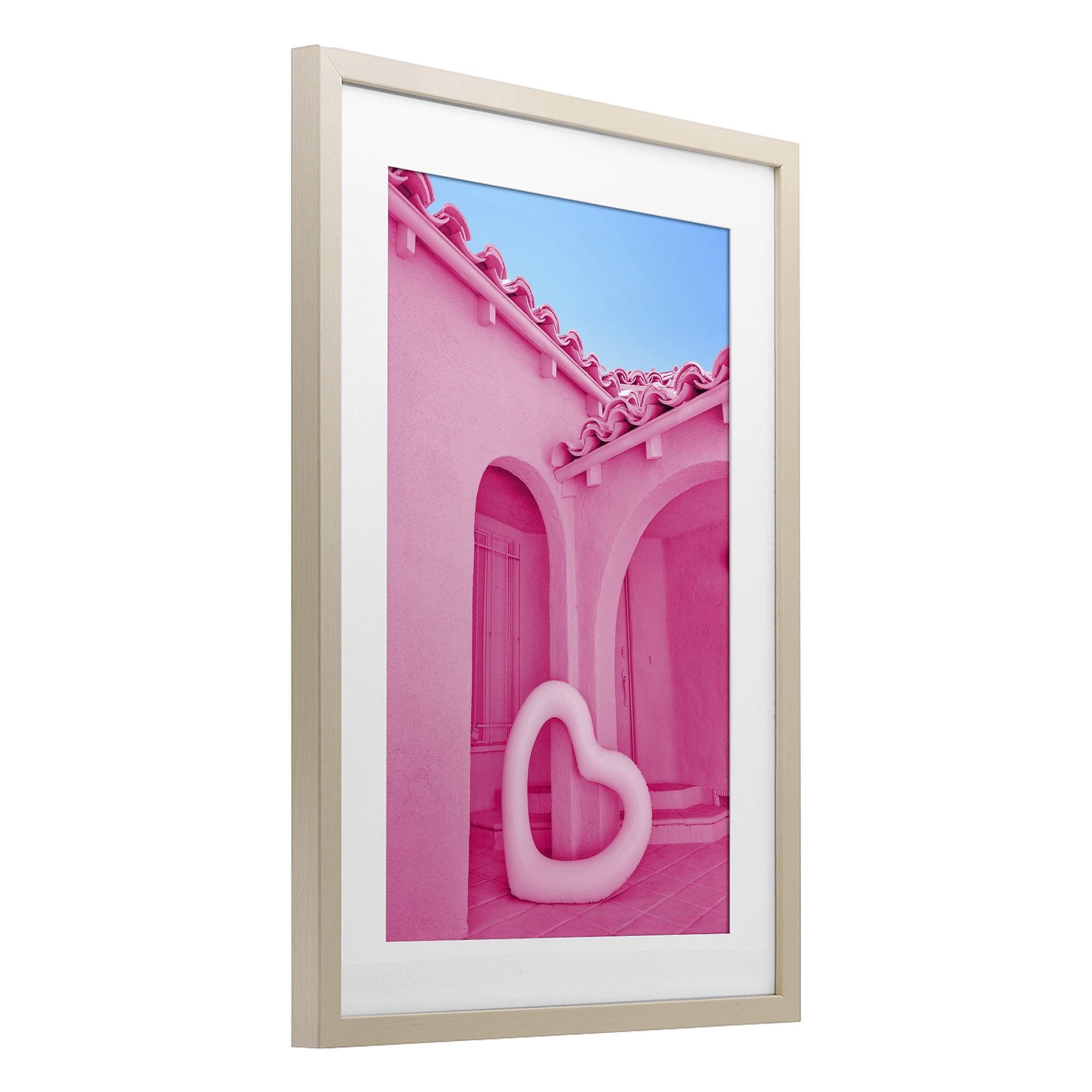 Stupell Industries Pink Pop Heart at Villa Birch Framed Print Under Glass, design by LISH Creative