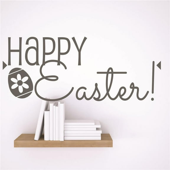 Custom Wall Decal Sticker : HAPPY Easter Holiday Decor Quote 15x15"