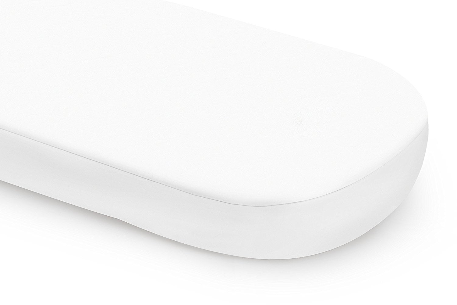 Oval Fitted Crib Sheet, White, Unique Oval Shape designed for babyletto ovalshaped cribs (53 x