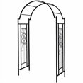 thumbnail image 2 of OUTOUR Garden Arch Arbor Arbour Trellis Archway for Climbing Plants Roses Vines Support Rack, Outdoor Garden Lawn Backyard Patio, Matte Black, 2 of 4