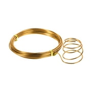 Aluminum Wire 16 Feet 2mm Dia. Flexible Metal Wire Gold Tone for DIY Arts Craft
