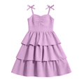 thumbnail image 6 of ATOGUTA Dresses for Girls formal Purple Ruffle Summer Dresses Cute Birthday Party Princess Sundress 5T-14, 6 of 7