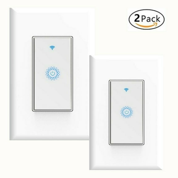 Smart Wi-Fi Light Switch, Single Pole Switch,Wireless Smartphone Remote Control Wall Light Switch, Compatible with Smart Life App Android IOS from Anywhere, Timing Function No Hub Required