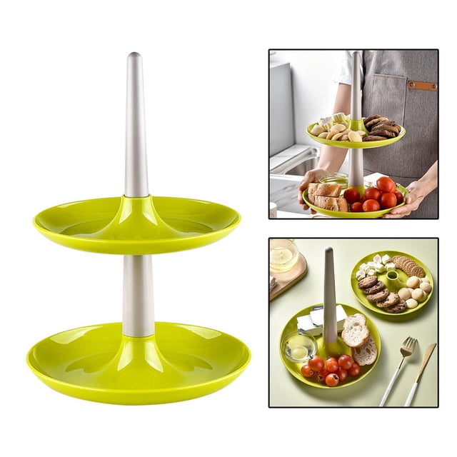 Soporte de 2 niveles para cupcakes, bandeja para aperitivos y pasteles, soporte para postres, bandeja para , soporte de exhibición de vajilla Baoblaze Soporte de la magdalena
