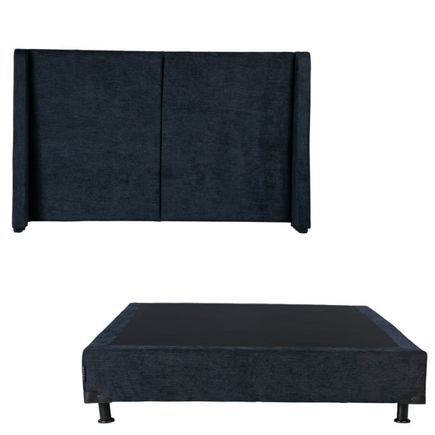 Base Cama Queen Size DICASA Cabecera Milan Azul