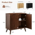 thumbnail image 7 of 31.5" Sideboard Buffet Cabinet with Storage, Modern Fluted Accent Credenza with Doors & Adjustable Shelves, Wood Coffee Bar Console Table for Living Room, Dining Room, Kitchen or Entryway Walnut, 7 of 7