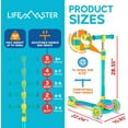 thumbnail image 2 of Lifemaster 3-Wheel Kids Scooter with Multi-Color Lights on Deck & Wheels – 5-Height Handlebar, Wide Anti-Slip Deck, Child Safety Certified, Boys & Girls Ages 3+ Supports Up to 150 lbs, Aqua Yellow, 2 of 5