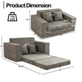 thumbnail image 6 of Vicluke Memory Foam Loveseat Sofa Couch, Convertible Sleeper Sofa Bed w/Corduroy Fabric, Side Pockets, Foldable Upholstered Compressed Sofa Bed for Living Room, Apartment No Assembly Required (Grey), 6 of 9
