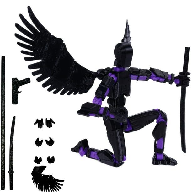 Maniquí Impresos en 3D 13 Cm Con Juguete Simulado Robot (negro)
