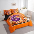thumbnail image 2 of Homewish Fun Cartoon 67 Number Twin Bedding, Orange Vintage Ghost Pumpkin Bedding Comforter Set, Black Reversible, 7-Piece, 2 of 7