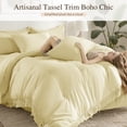 thumbnail image 4 of SONORO KATE 7 Pieces Queen Comforter Set – Tassels Boho Bed in a Bag, All Season Bedding Set with 1 Fitted Sheet, 1 Flat Sheet, 2 Pillowcases & 2 Shams, Ivory, 4 of 10