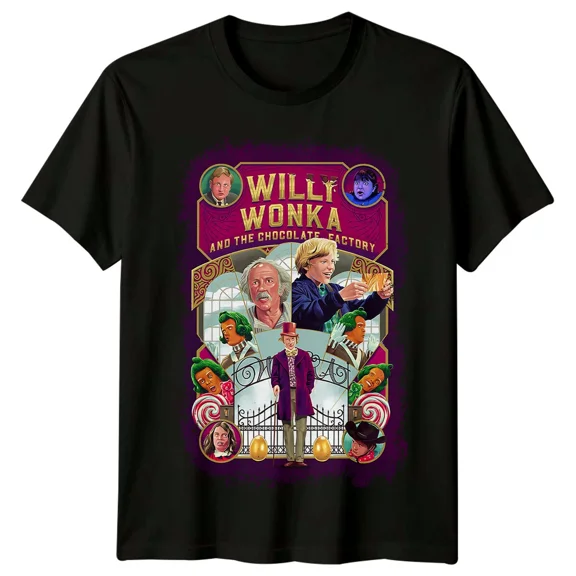 RARE Willy Wonka & the Chocolate Factory (1971) Movie Poster Inspired T-Shirt Retro