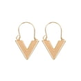 thumbnail image 2 of V Letter Hoop Earrings By DOBBI ( VARIETY OF COLORS AVAILABLE ), 2 of 2