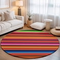 thumbnail image 2 of Round Area Rugs 6Ft, Mexican Style Non-Slip Washable Circle Rugs Carpet, Colorful Mexico Stripes Orange Red Indoor Outdoor Rug Floor Mats Throw Runner for Bedroom Living Room Bathroom, 2 of 8