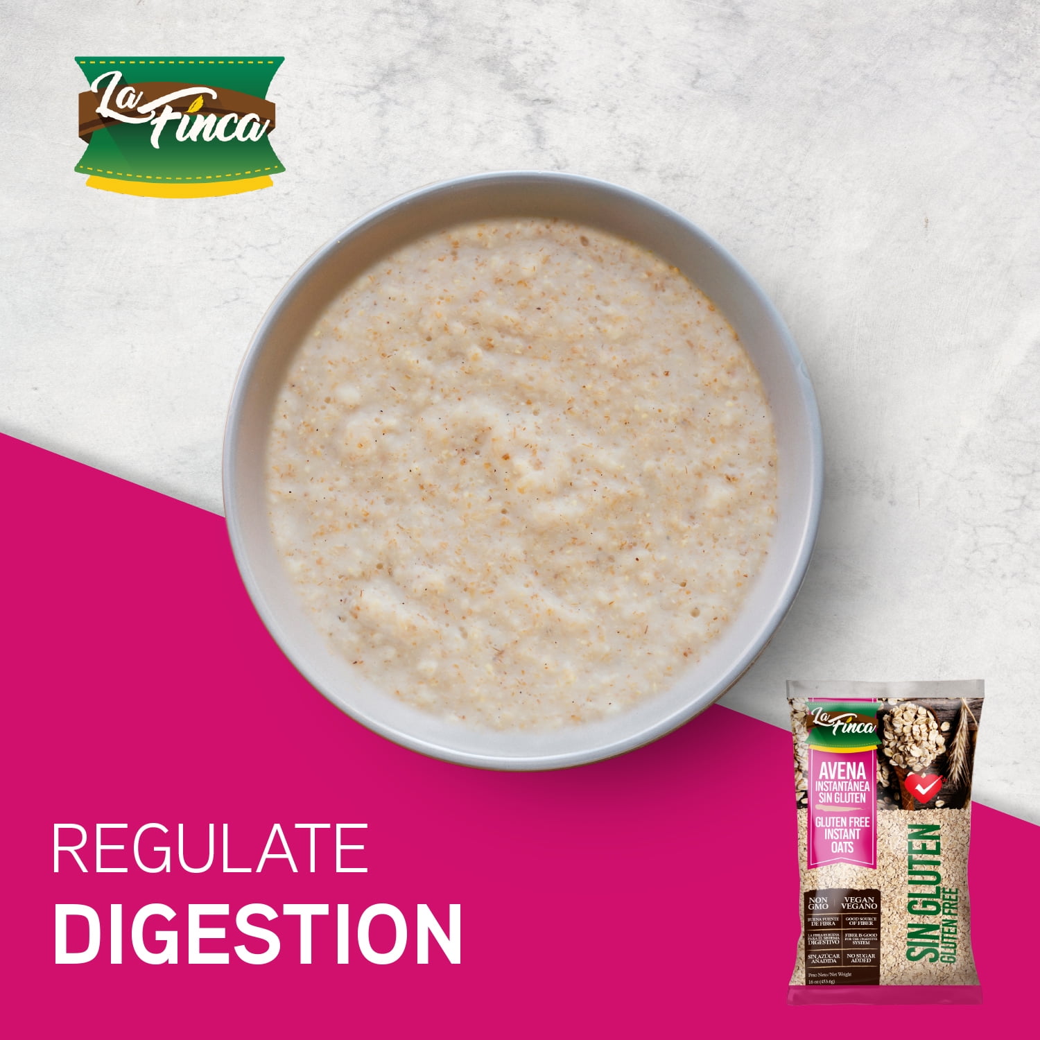 La Finca Gluten Free Instant Oatmeal, 16 oz, Individual Pack