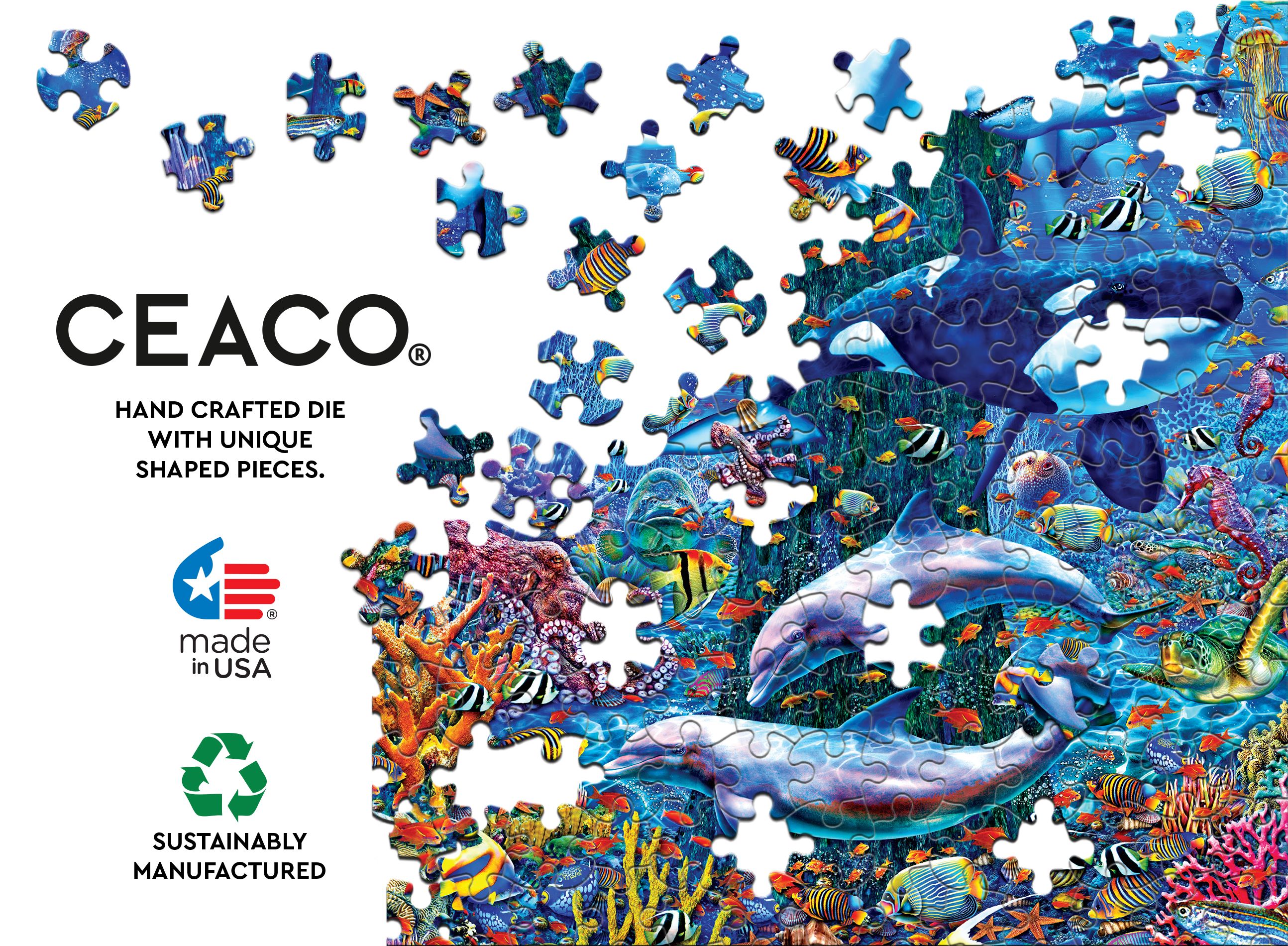 Ceaco The Living Seas Glow (Michael Fishel) 750 Piece Interlocking Jigsaw Puzzle