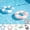 Set of B, variant on Pool Float- Durable Inner Tube, Handprinted Classic Striped Design Pool Float Rings, Soft Comfort Seaming, Packable Floats for Travel, Light Blue, 35 inch