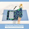 thumbnail image 5 of Neon Green Shark and Palm Trees 2 Pack Pencil Pouch for 3 Ring Binder Smooth Zipper Folders with Pockets Clear Window Pencil Case, 5 of 6