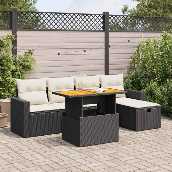 vidaXL Garden Sofa Set Light grey PE Rattan Adjustable Feet