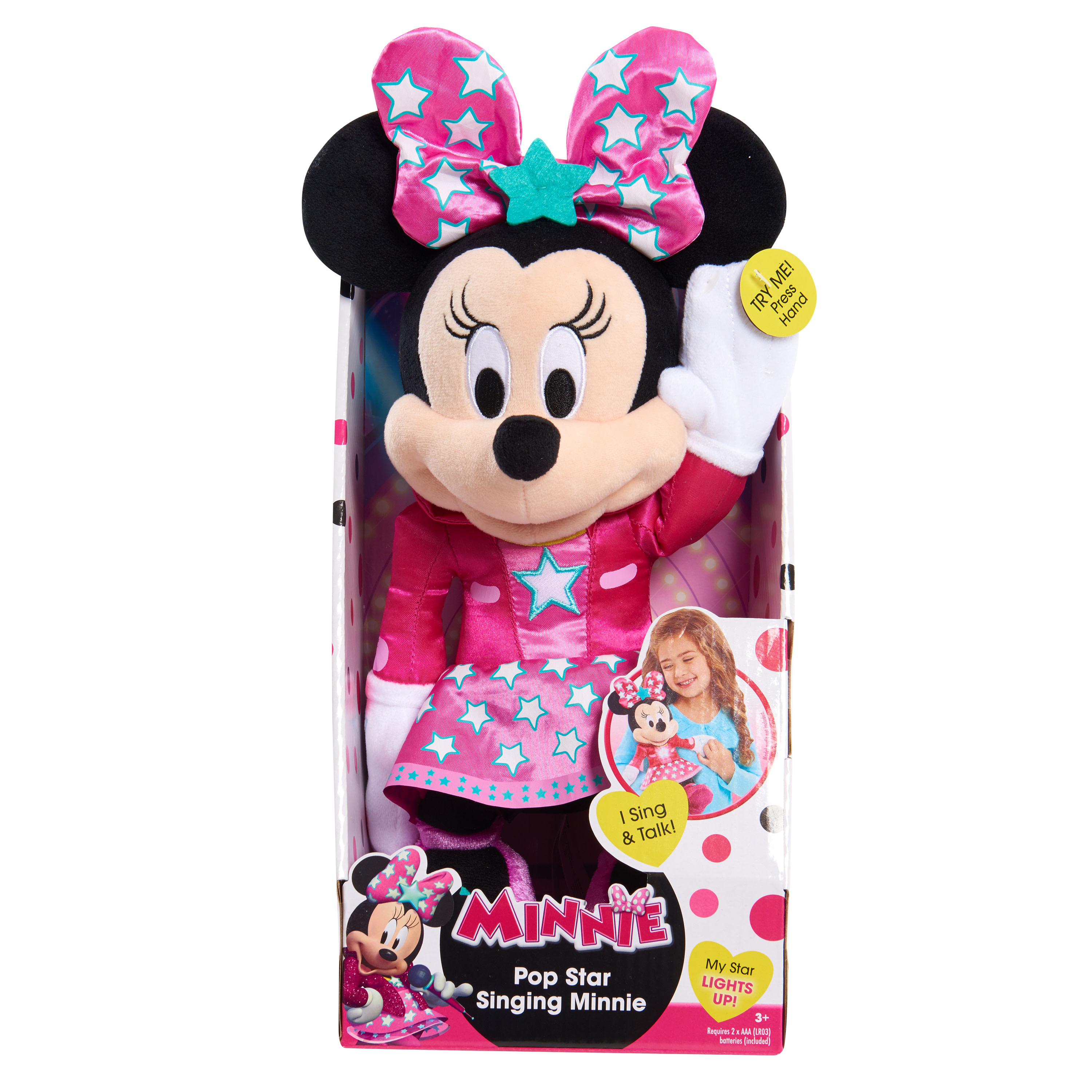 Minnie's Happy Helpers Lights & Sounds Plush - Pop Star Singing Minnie ...