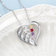 thumbnail image 5 of Mementos Jewelry Personalized Heart Family Women Necklace Sterling Silver with 4 Name & Birthstone, 5 of 5
