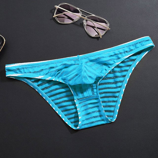 Calzoncillos transparentes de seda de hielo para hombre, ropa interior fina de cintura baja de malla, sexy, transpirable, de verano, pantalones de moda para jóvenes