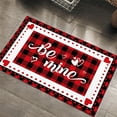thumbnail image 4 of Cqxid Tapis à Moins de 5 $ Saint-Valentin Tapis de Porte Intérieur et Extérieur Profil Bas Résistant à la Saleté et Lavable Absorbe l'Eau Antidérapant Tapis d'Entrée Imprimé de Lettres à Carreaux 40x60 cm, 4 of 9