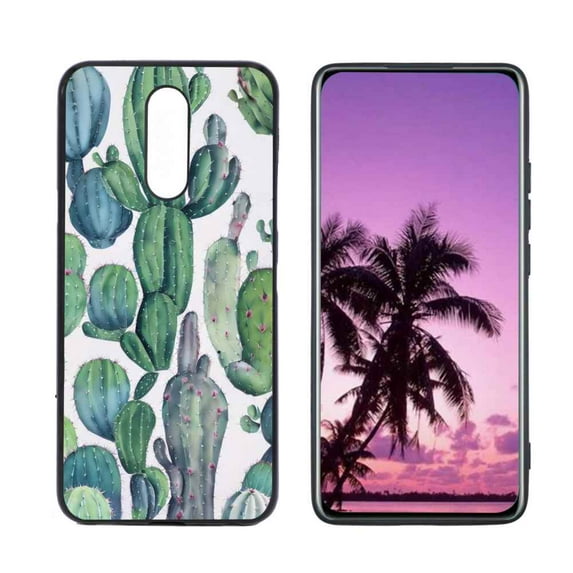 Cactus-144 Phone Case, Degined for LG K12 Plus Case Men Women, Flexible Silicone Shockproof Case for LG K12 Plus