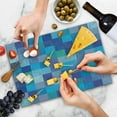 thumbnail image 4 of Sea Animals Cutting Board, Playful Dolphin in Mosaic of Colored Squares Underwater Life Theme, Decorative Tempered Glass Cutting and Serving Board, Large Size, Multicolor, by Ambesonne, 4 of 5