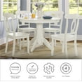 DHP Aubrey 5Piece Traditional Pedestal Dining Set, White