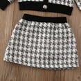 thumbnail image 6 of Inevnen 2Pcs Toddler Baby Girls Long Sleeve Plaid Tweed Cardigan Coat Dress Skirt Princess Party Formal Outfits, 6 of 9