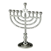 Rite Lite 8.5" Traditional Style Hanukkah Menorah with Star of David - Silver