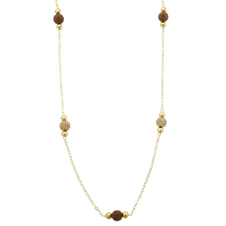 Luminesse Station Necklace with Swarovski Crystals in 14kt Gold-Plated Sterling Silver